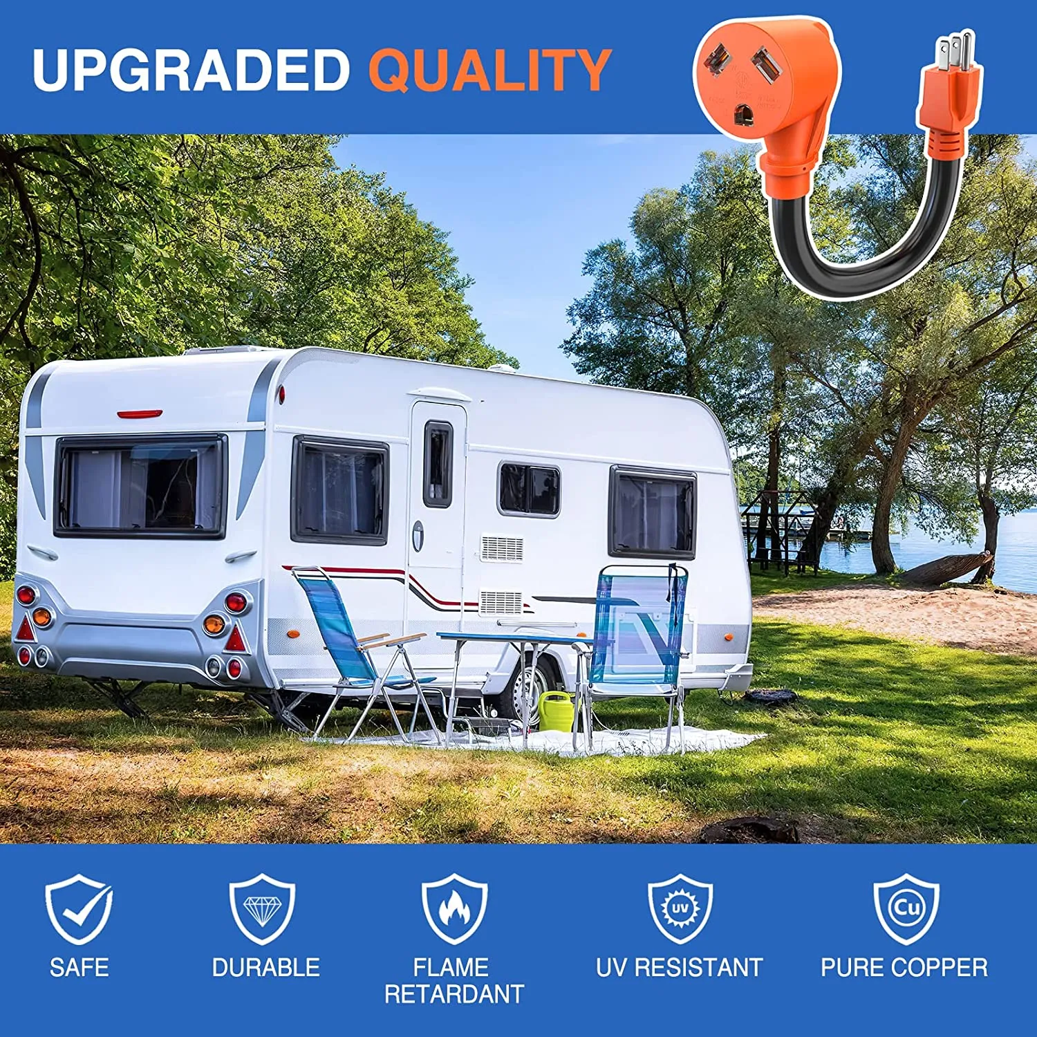 15Amp to 30Amp RV Power Adapter Cord