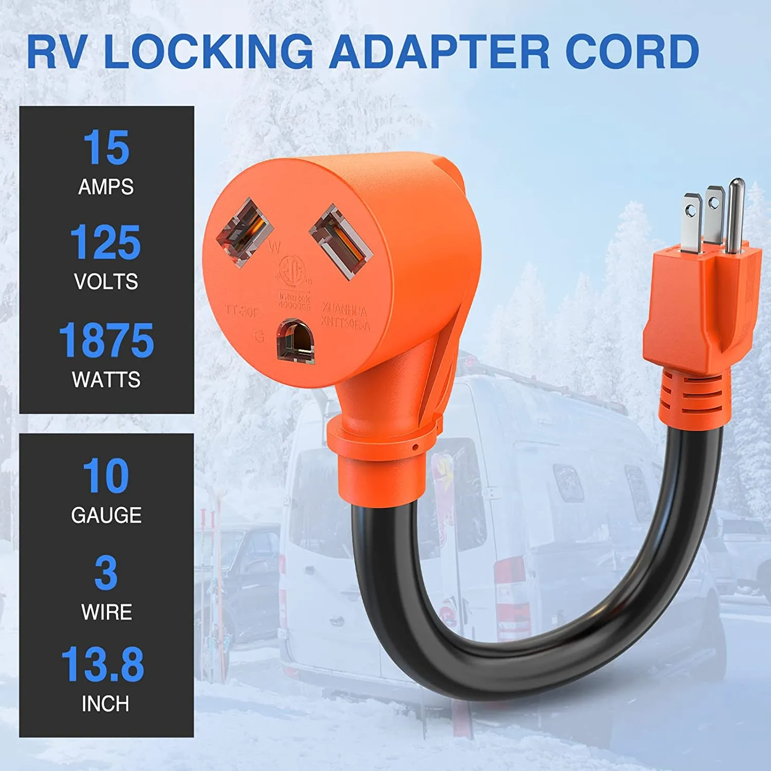 15Amp to 30Amp RV Power Adapter Cord