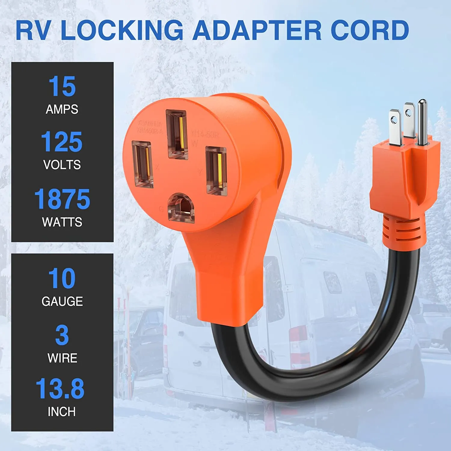 15AMP to 50AMP RV Power Adapter Cord