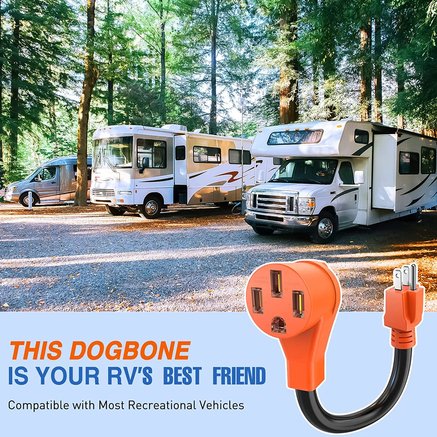 15AMP to 50AMP RV Power Adapter Cord