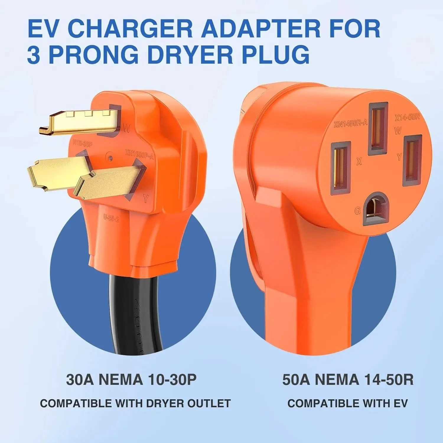 30AMP to 50AMP 3Prong EV Charger Adapter Cord