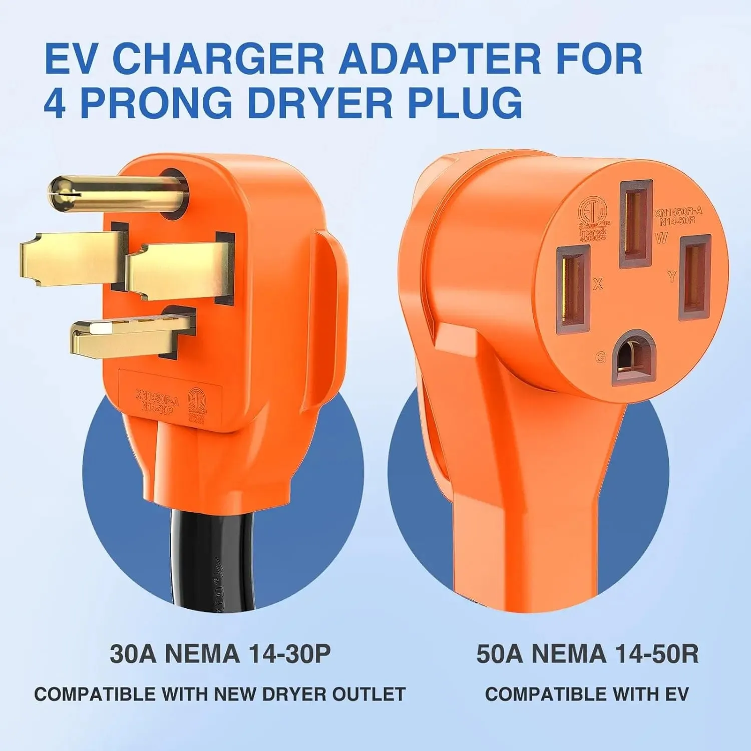 30AMP to 50AMP 4Prong EV Charger Adapter Cord