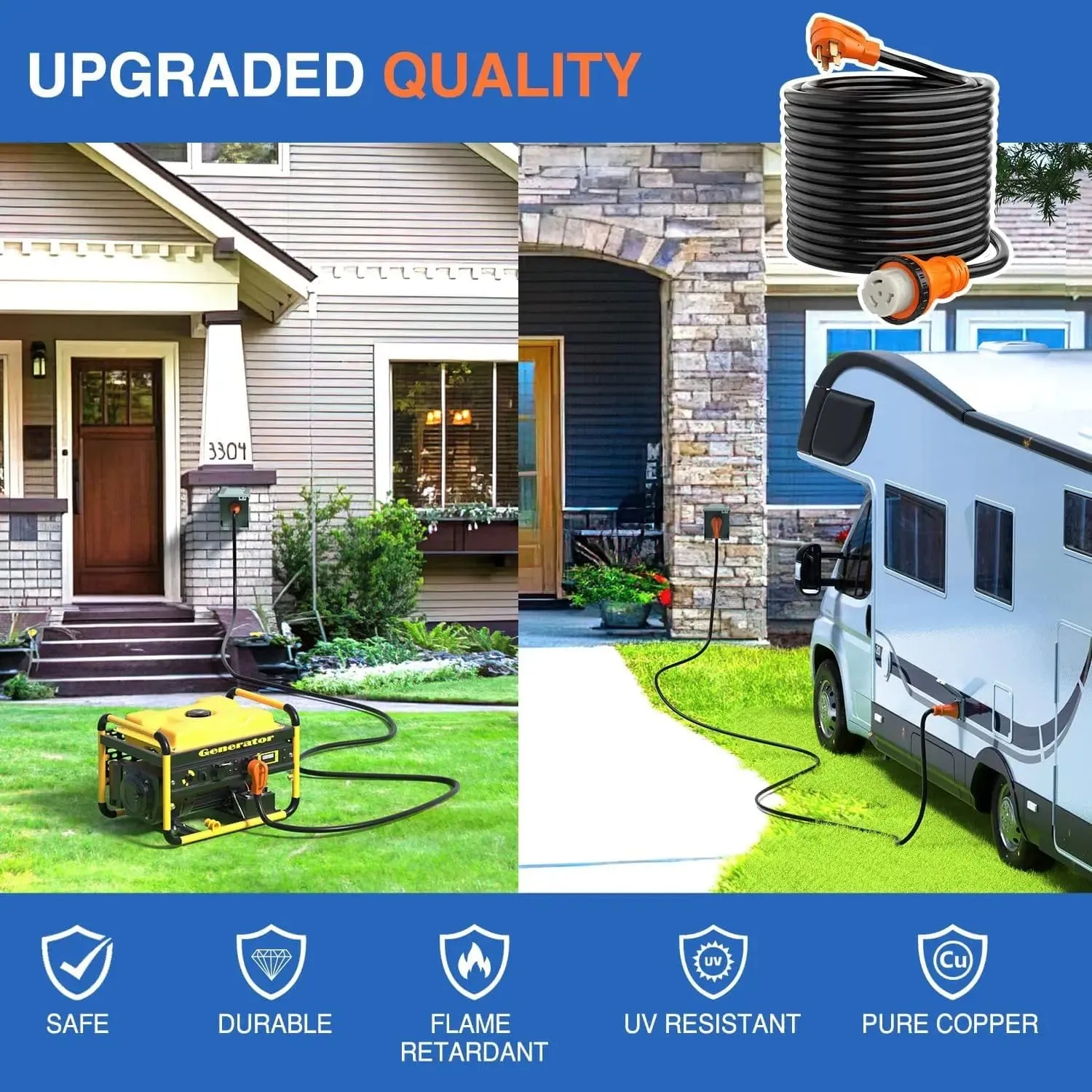 50AMP 50FT RV Locking Extension Cord