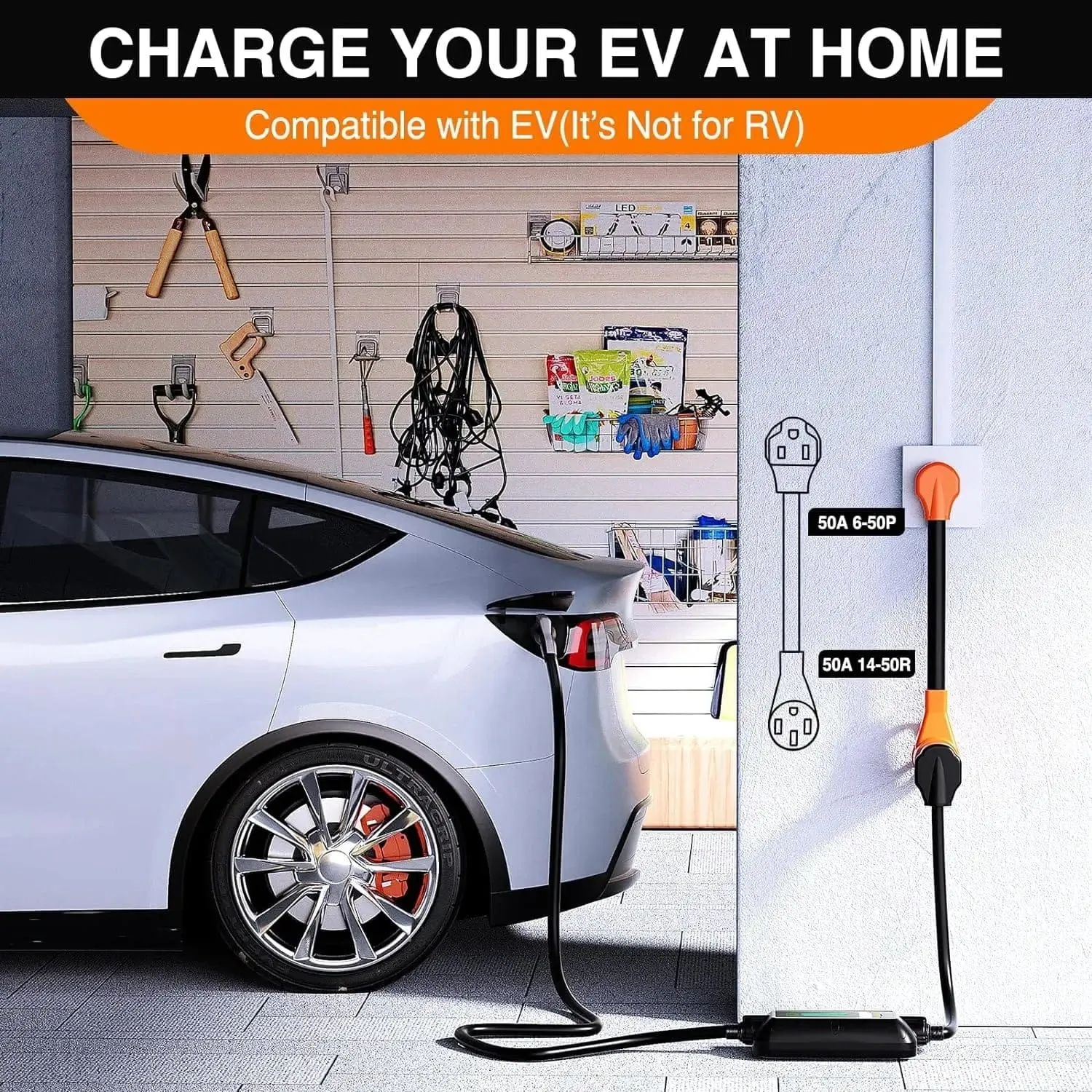 50AMP to 50AMP 3 Prong EV Charger Adapter Cord