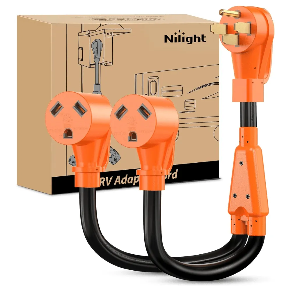 50Amp to Two 30Amp RV Y Splitter Adapter Cord
