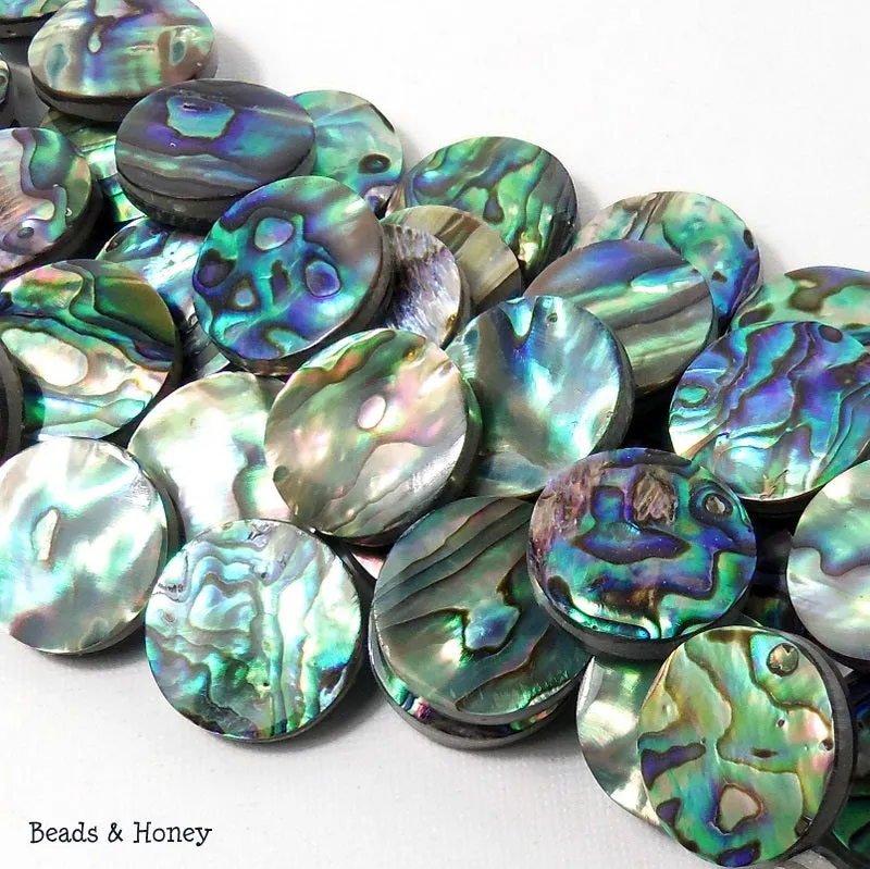 Abalone Shell Coin Flat 20mm (10pcs)