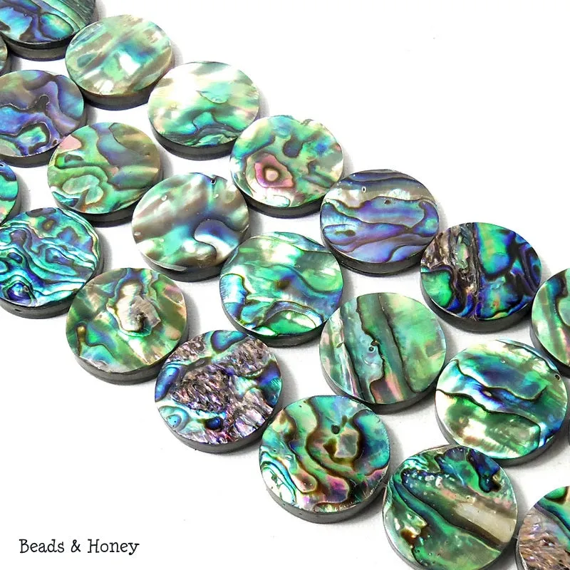 Abalone Shell Coin Flat 20mm (10pcs)