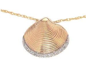 Diamond Edge Clam Shell Pendant