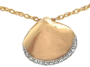 Diamond Rim Polished Clam Shell Pendant