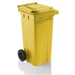 Fosse Yellow Wheelie Bin c/w Lid Lock 120L - All Colours
