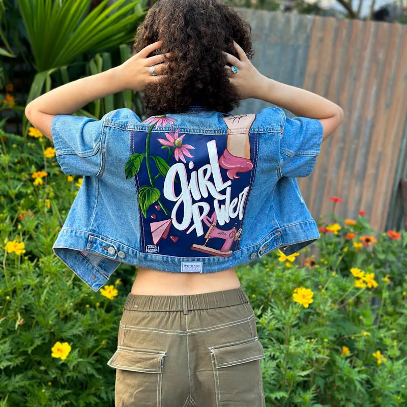 Handpainted Girl Power Jacket