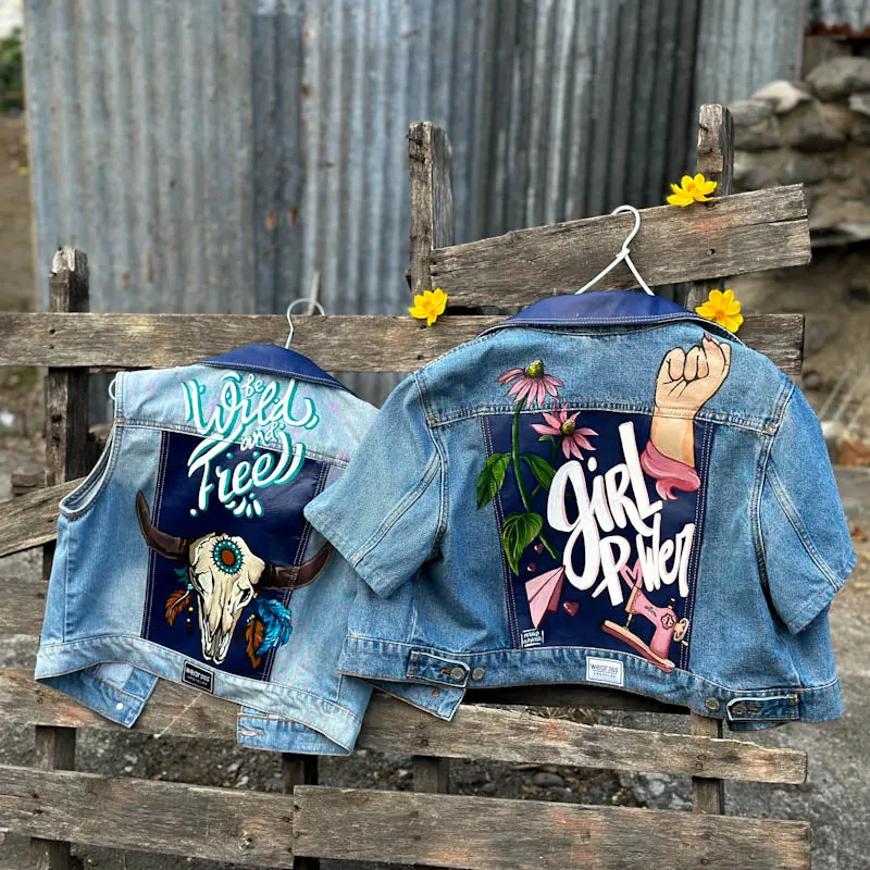 Handpainted Girl Power Jacket