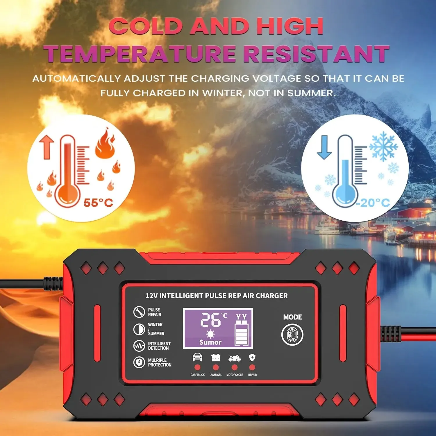 Intelligent Car Battery Charger 6A 12V