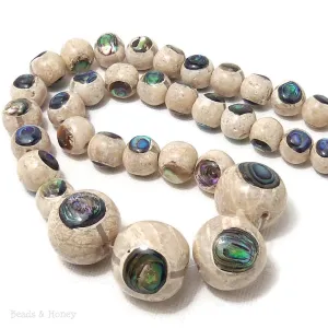 Mactan Stone Inlaid Abalone Shell Round Graduated 10-20mm