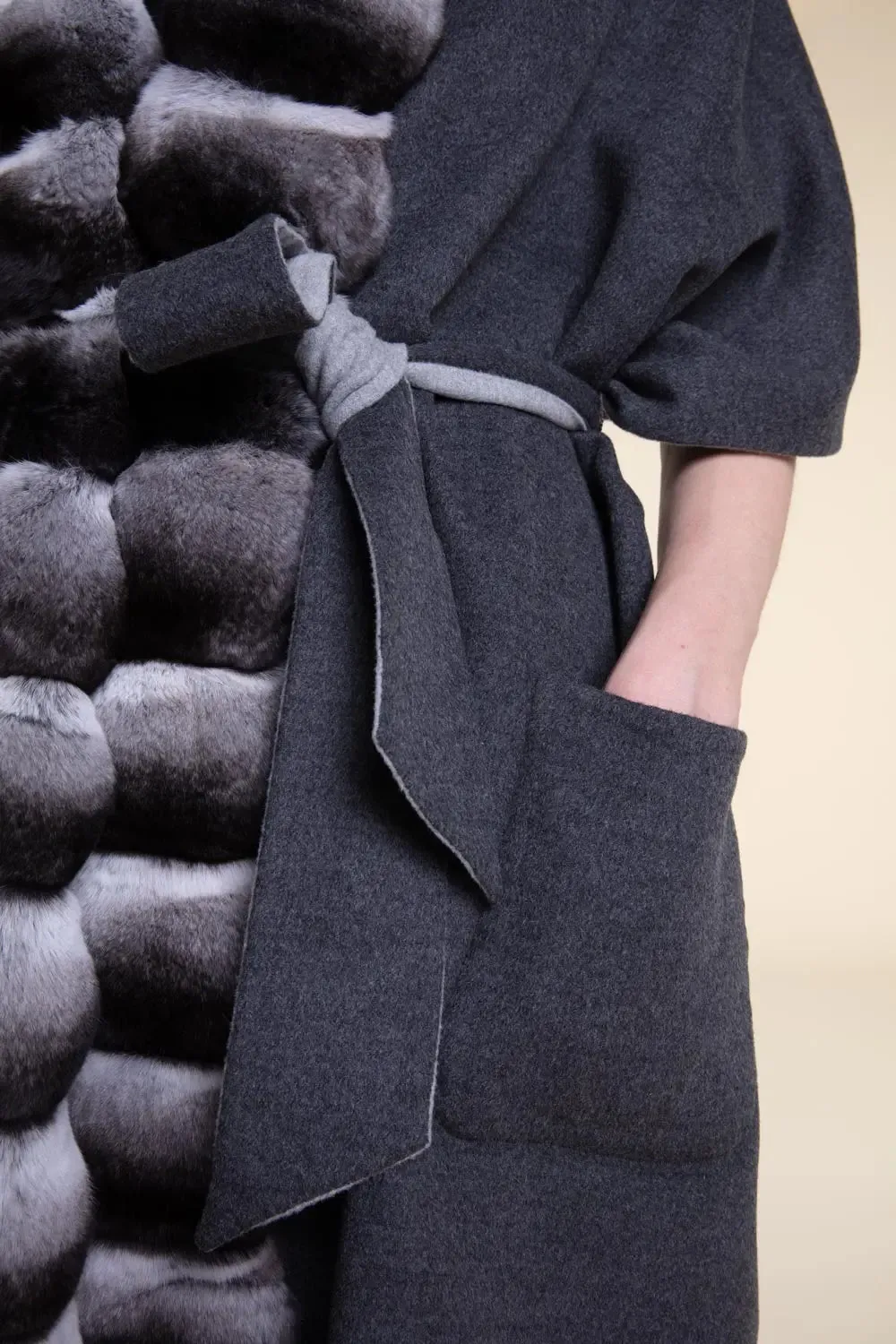 Real chinchilla shawl
