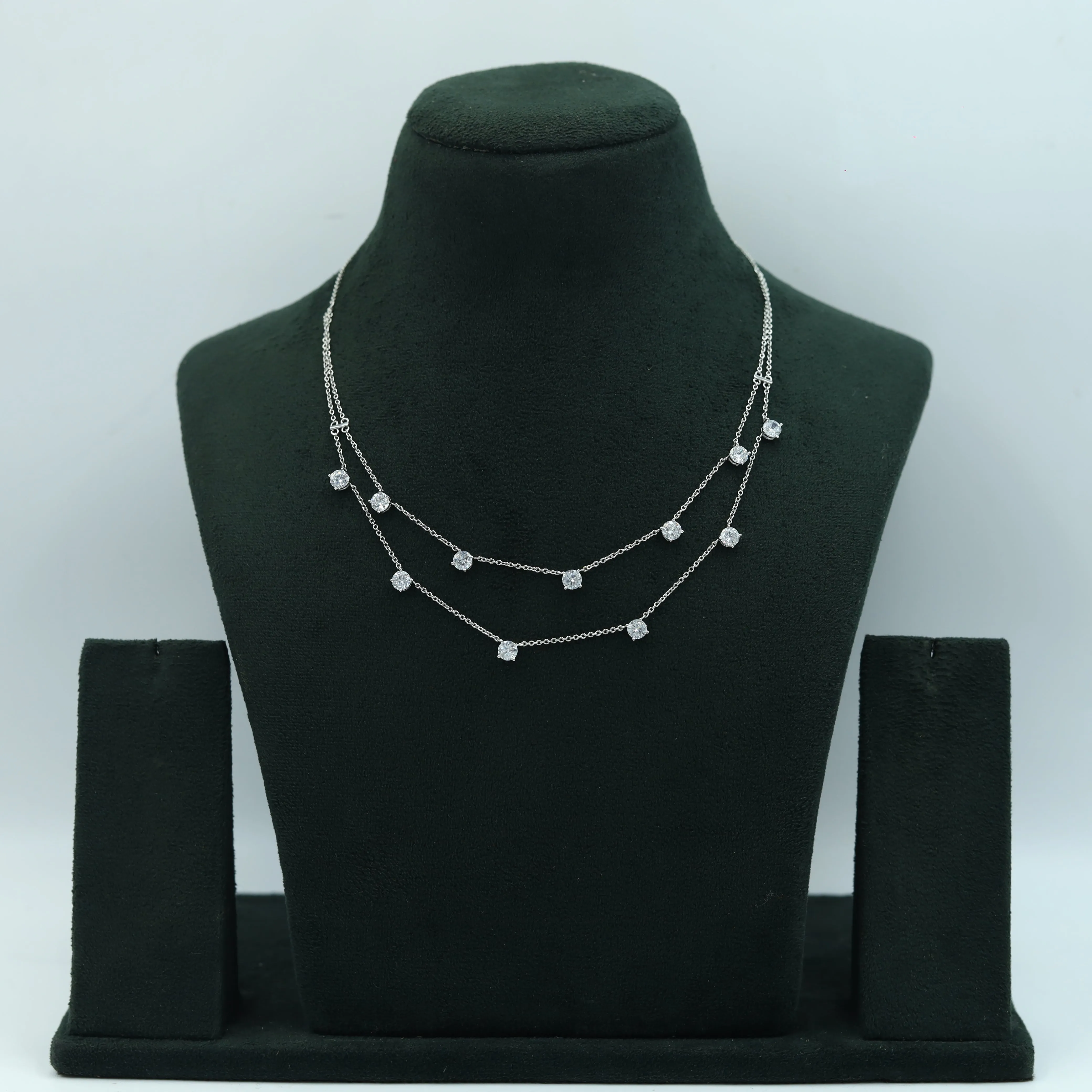 Round Neck Zircon/AD Necklace 15169-05