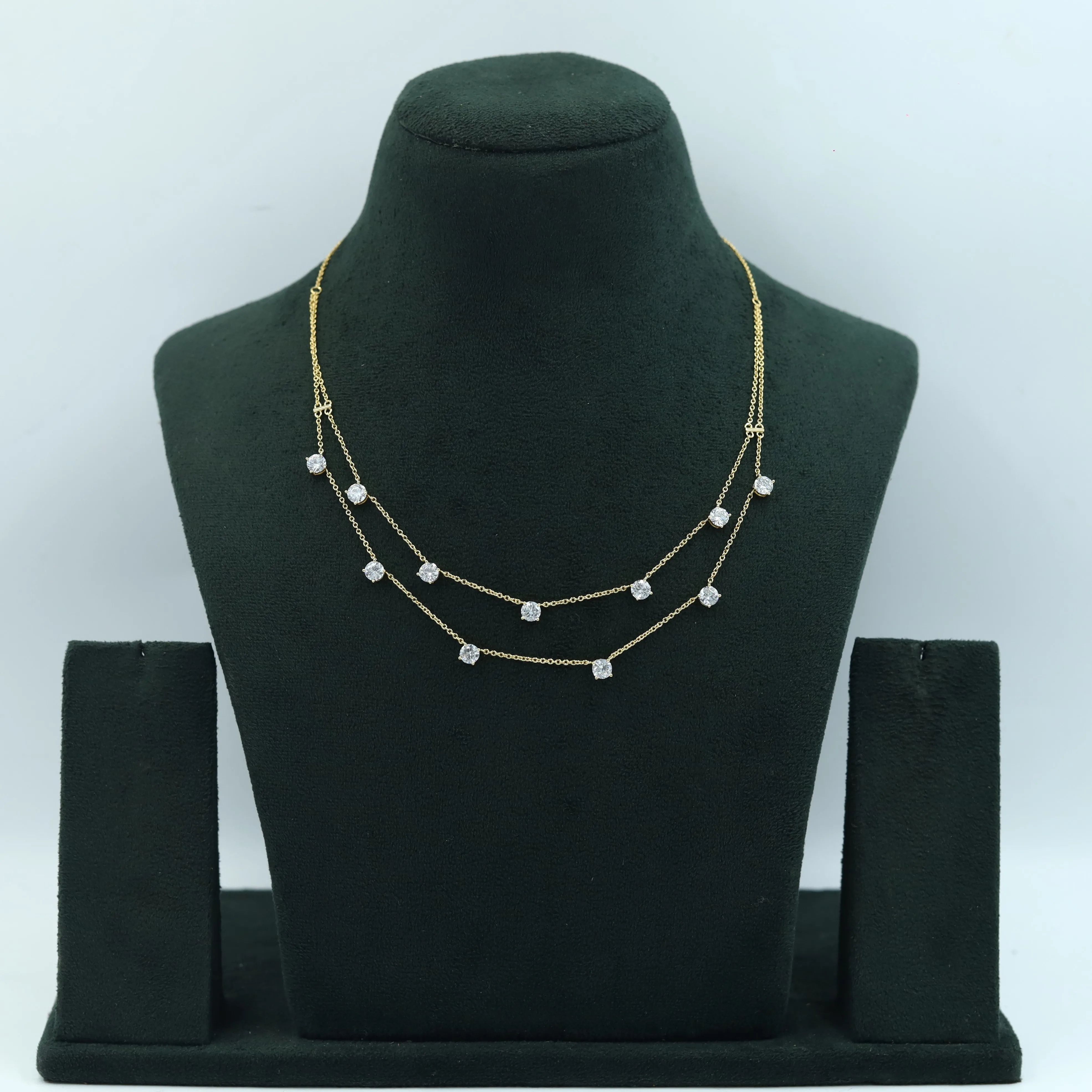 Round Neck Zircon/AD Necklace 15169-05