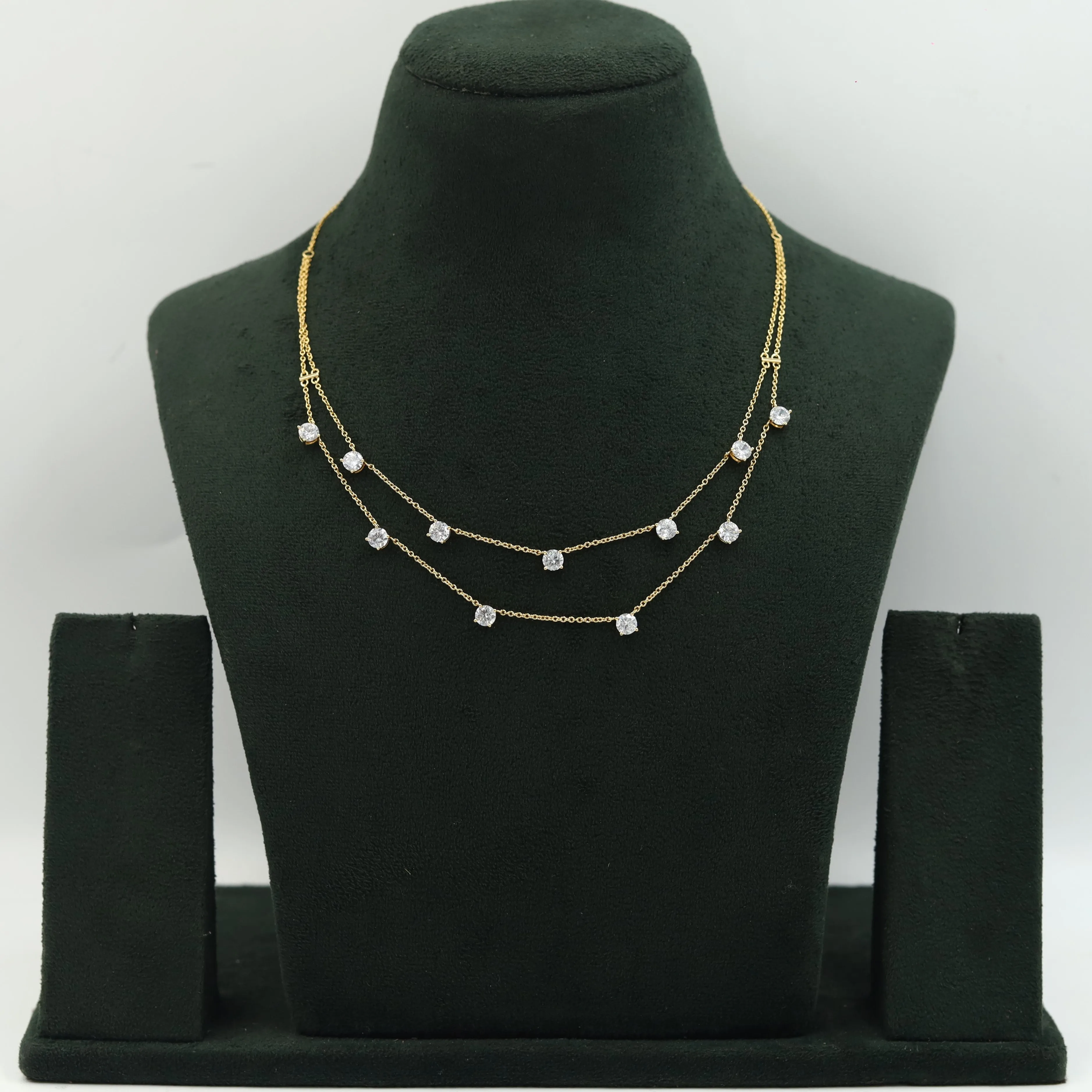 Round Neck Zircon/AD Necklace 15169-05