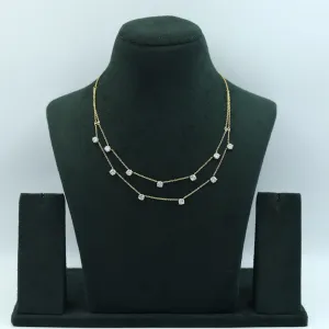 Round Neck Zircon/AD Necklace 15169-05