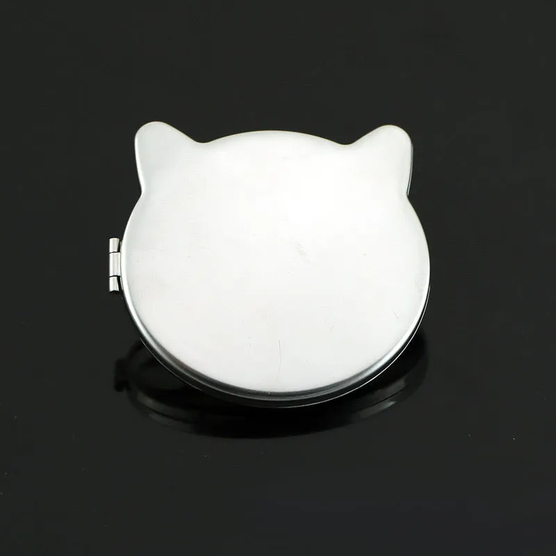 Stainless steel folding mirror, double-sided pocket mirror, non-breakable mirror