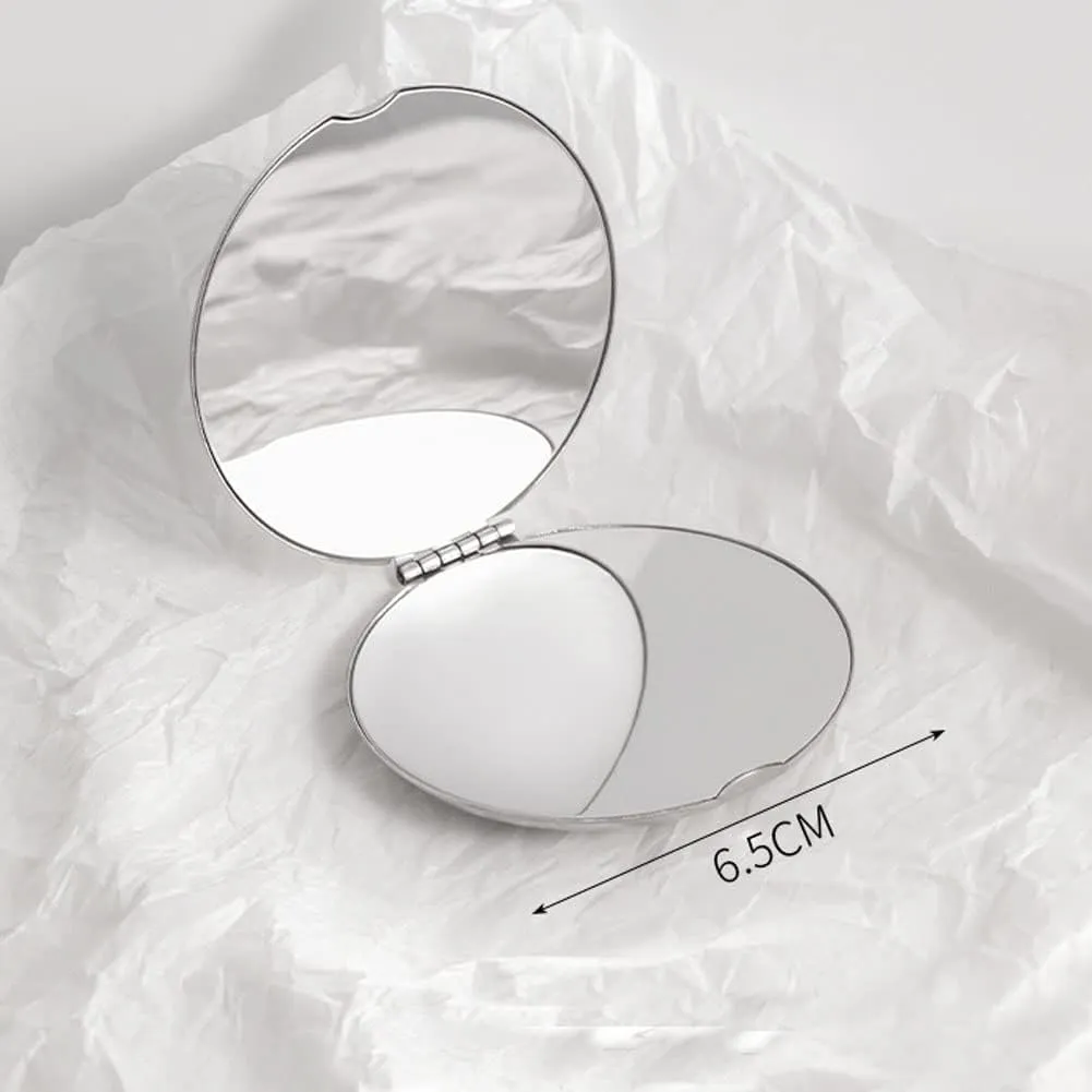 Stainless steel folding mirror, double-sided pocket mirror, non-breakable mirror