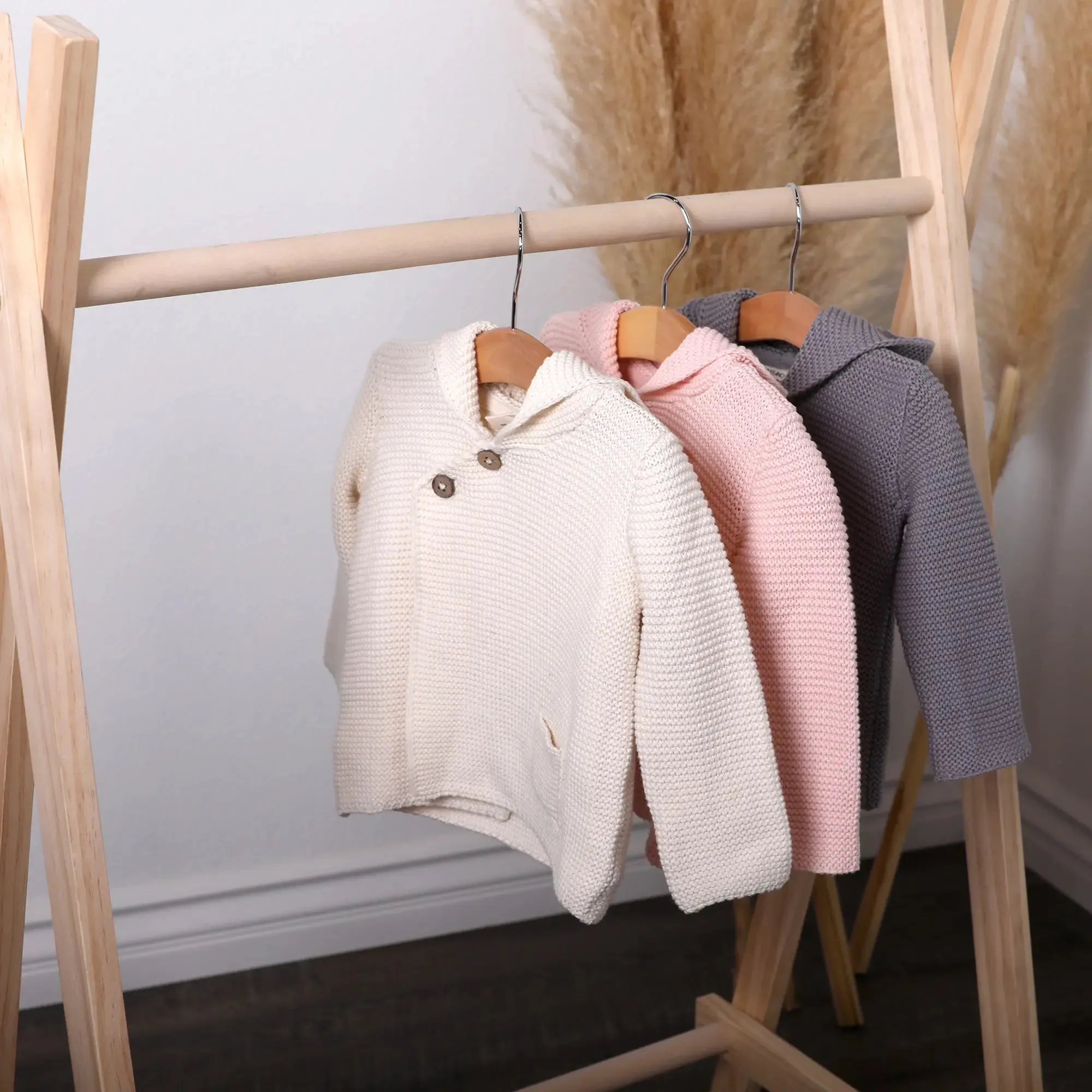 Viverano Organics Milan Pastel Hooded Sweater Knit Baby Jacket