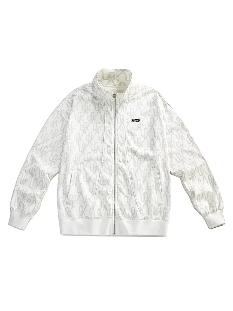 White Over Zip-up Logo Jacket