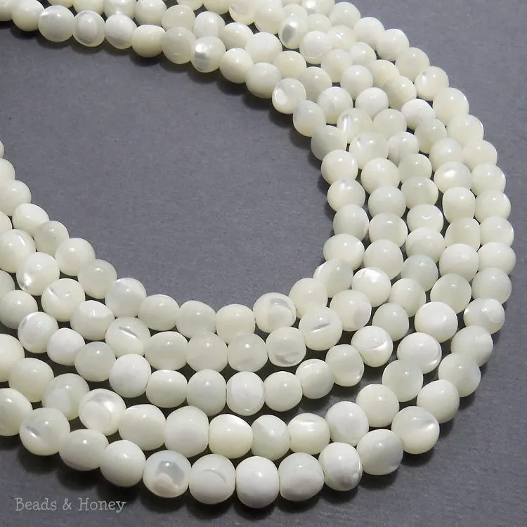 White Troca Shell Round 4-5mm (Full Strand)
