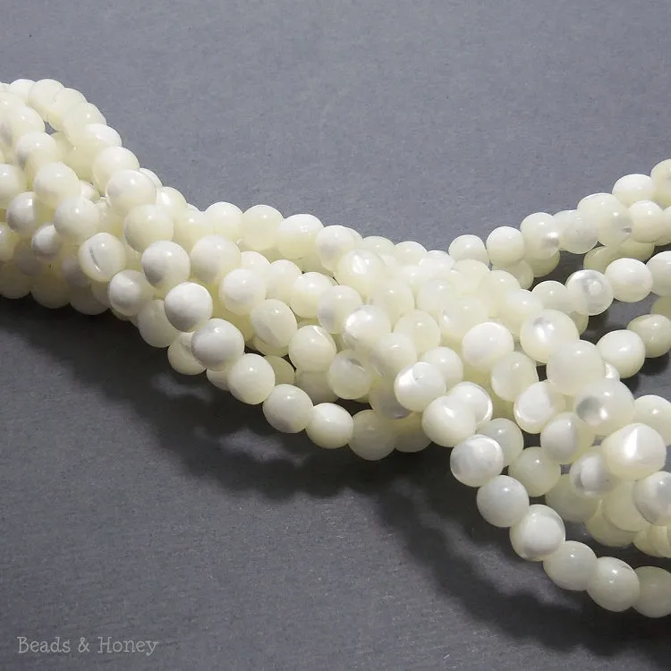 White Troca Shell Round 4-5mm (Full Strand)