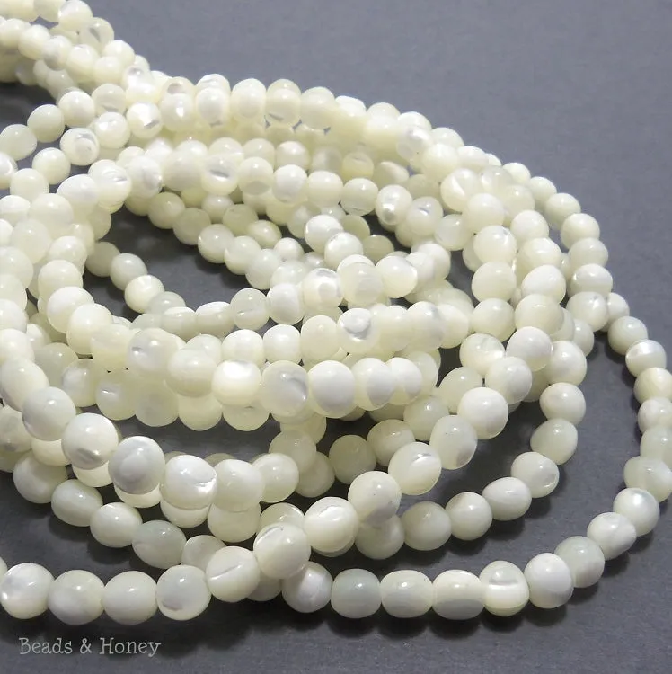 White Troca Shell Round 4-5mm (Full Strand)