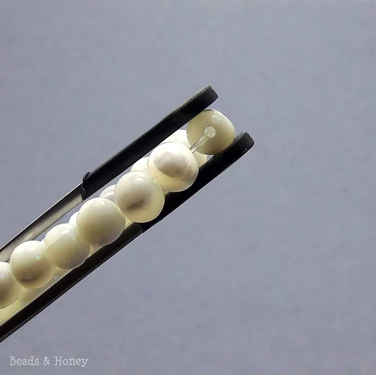 White Troca Shell Round 4-5mm (Full Strand)