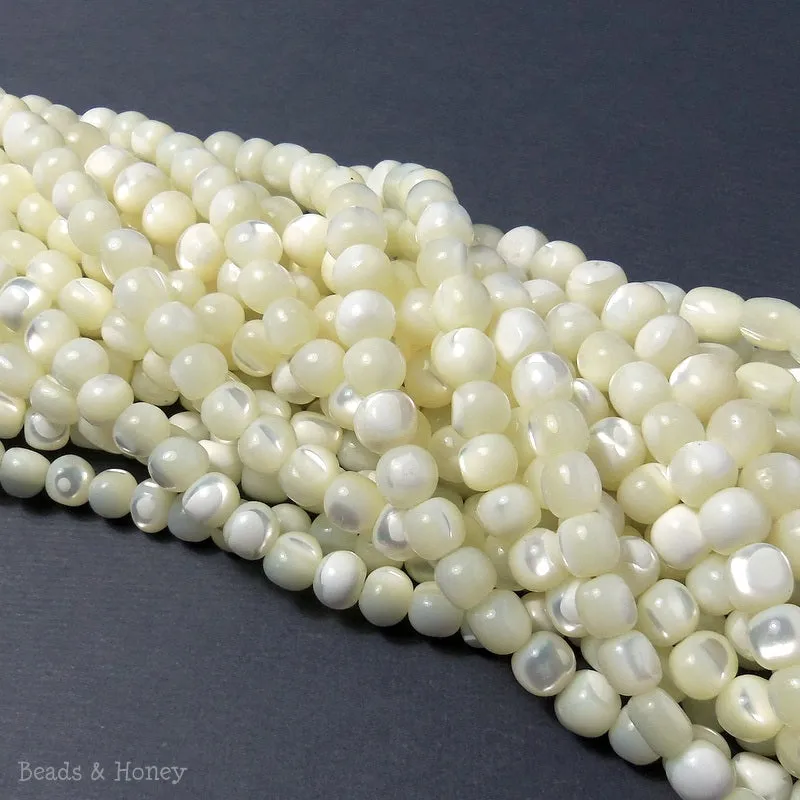 White Troca Shell Round 6-7mm (Full Strand)