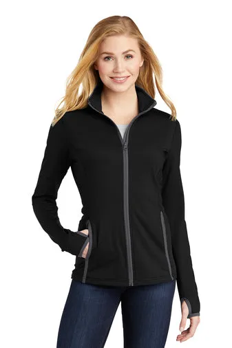 Women's Sport-Tek® LST853 Sport-Wick® Stretch Contrast Full-Zip Jacket w/ Lindner sleeve logo