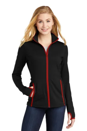 Women's Sport-Tek® LST853 Sport-Wick® Stretch Contrast Full-Zip Jacket w/ Lindner sleeve logo